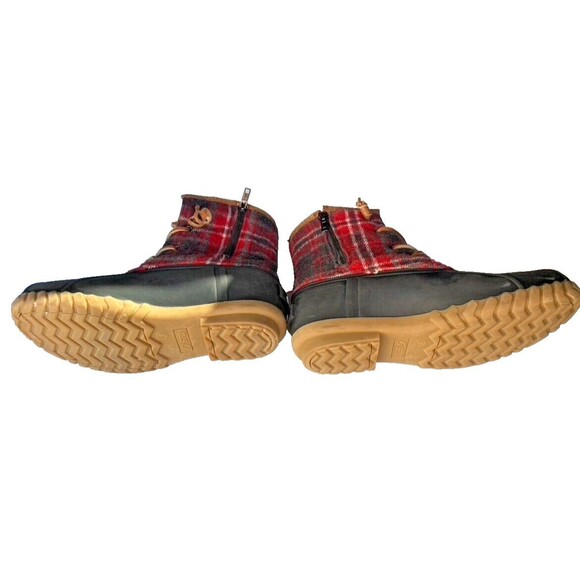 STQ Walk Into Winter Boots Women Size 9 Red Plaid Duck ST210317 Synthetic/TPR - Picture 10 of 12